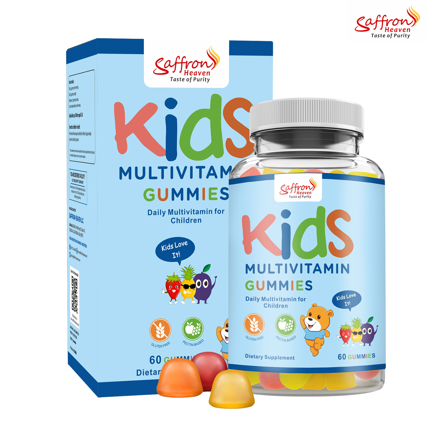 1_0005_主图1 Kids Multivitamin Gummies – 60 Count | Daily Nutritional Support | Saffron Heaven - Image 1