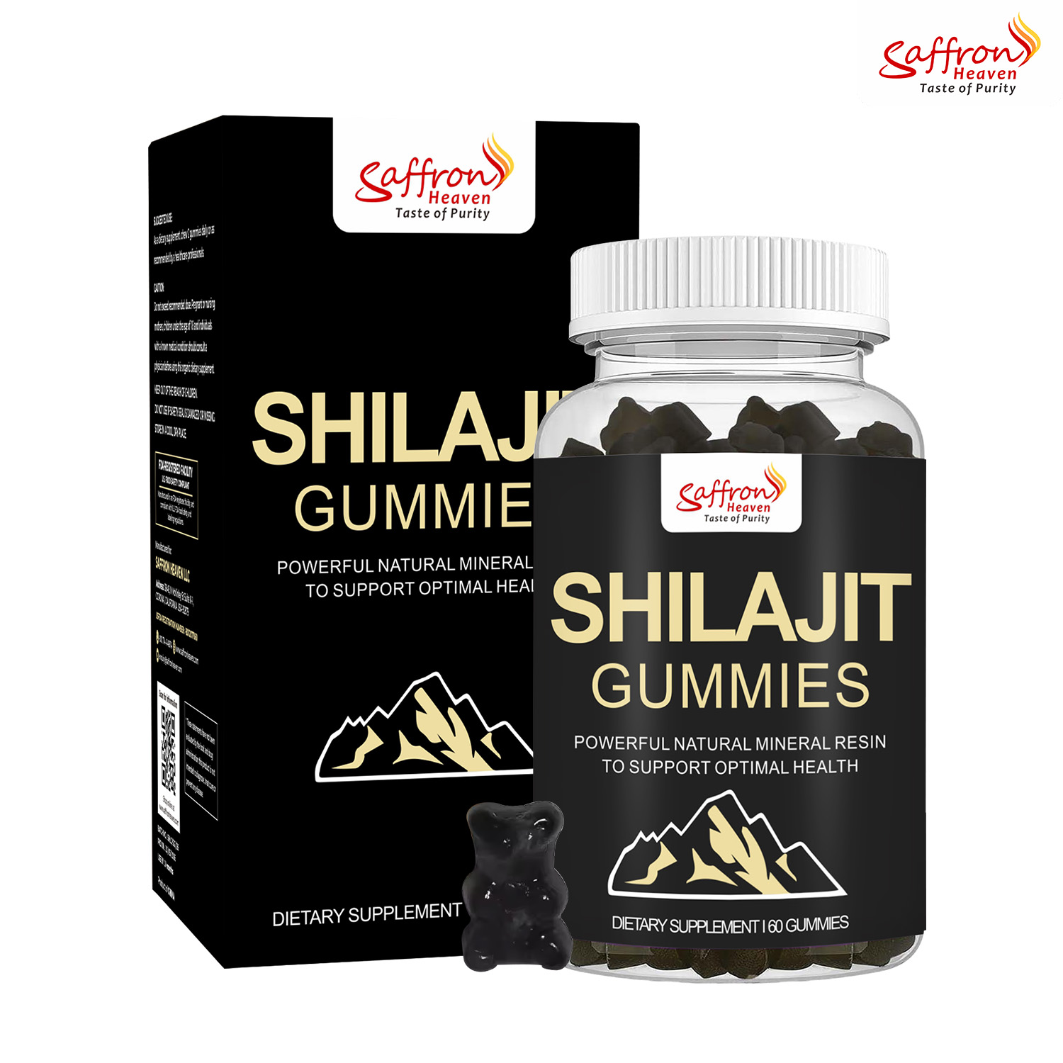 1_0005_主图1 Shilajit Gummies – 60 Count | Daily Wellness & Vitality Support | Saffron Heaven - Image 1